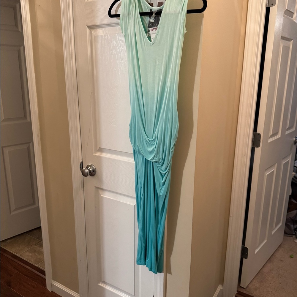 NWT Young Fabulous & Broke Mint Green ombré V-Neck maxi Dress